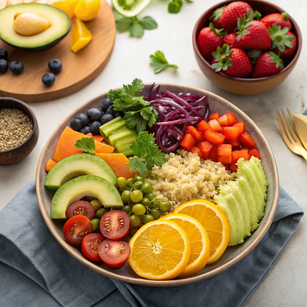 Colorful healthy dishes
